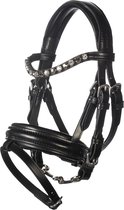 HKM Hobby Horse hoofdstel Deluxe - zwart leer - geschikt voor HKM stokpaarden