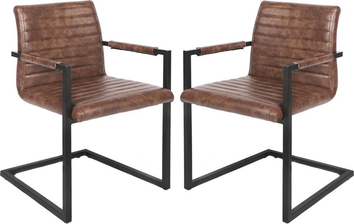 | Lifa Living eetkamerstoel Swinger cognac (per 2) Set eetkamerstoelen Morgan Lifa Living Webshop outlet.nl