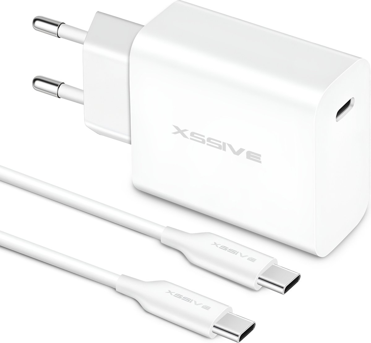 45W Power Adapter met USB-C naar USB C Kabel 1 Meter - Super Fast Charging 2.0 - Geschikt voor Samsung Galaxy Telefoon en Tablet Oplader