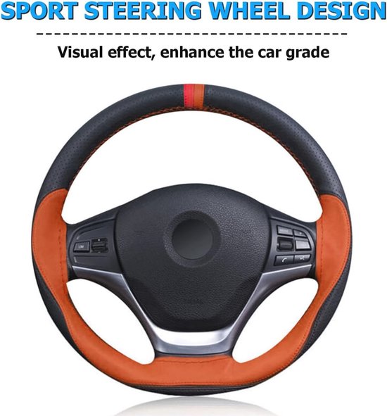 Carpoint Stuurhoes Auto Leatherlook - Zwart Leer - Voor sturen met een