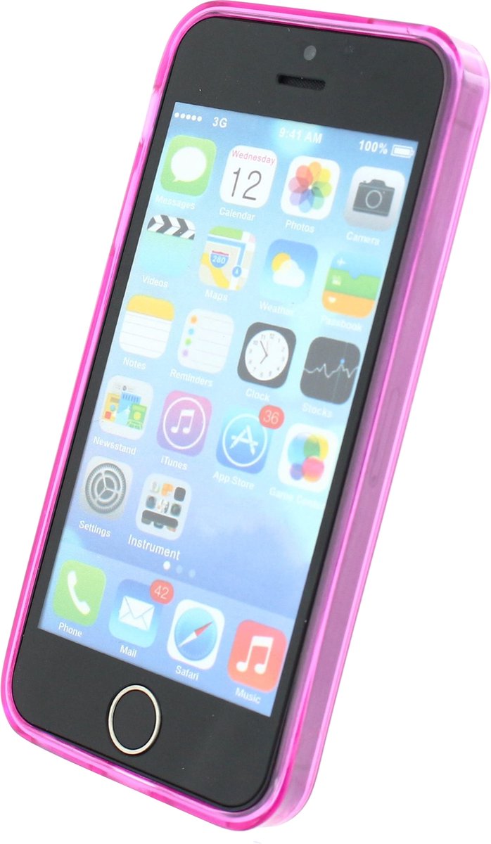 Xccess Rubber Case Apple iPhone 5/5S Transparant/Pink