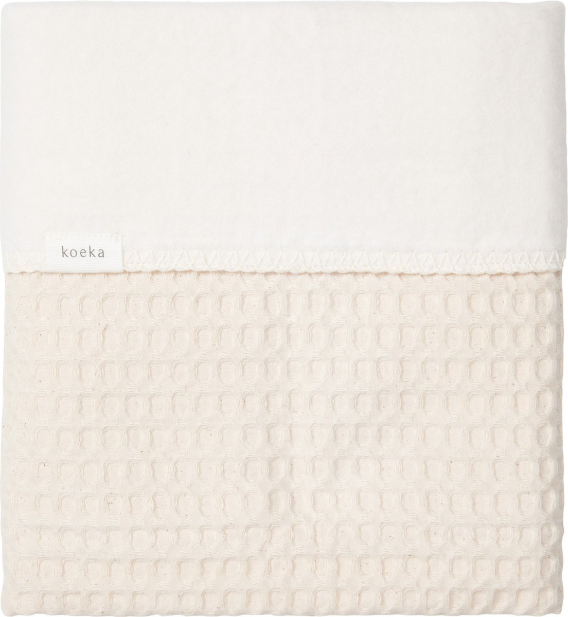 Koeka ledikantdeken cotton fleece wafel Amsterdam natural 100x150