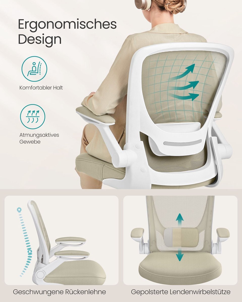 Deluxe Ergonomische Bureaustoel - Bureaustoel - Verstelbare stoel - Comfortabel ontwerp - 66cm x 60cm x 107cm thumbnail 5