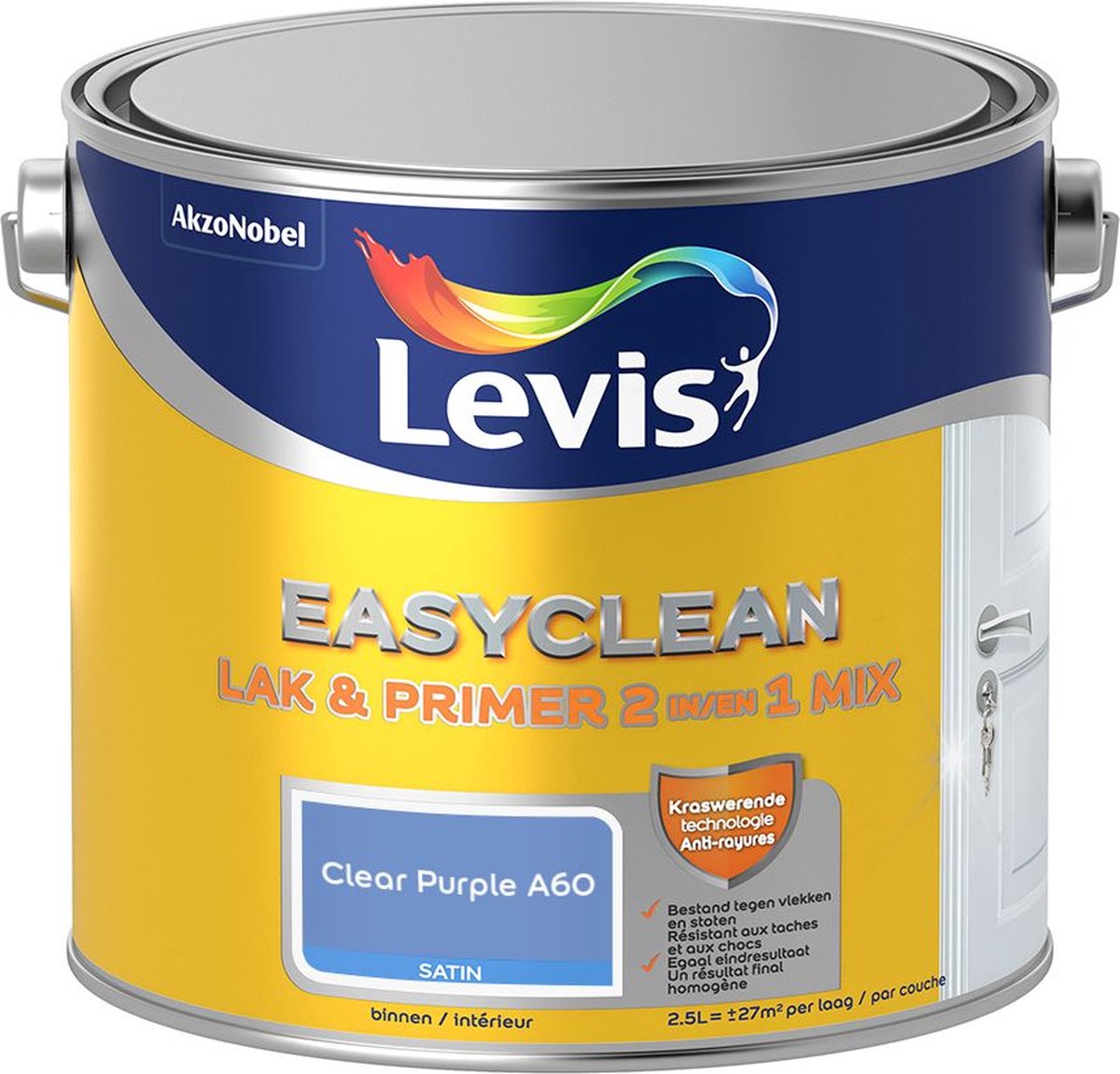 Levis - Easyclean Lak & Primer 2-In-1 Mix - Clear Purple A60 - Mengverf - 2,5 L