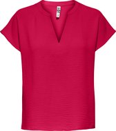 JDY Dames Effen Korte mouw Blouse Basis V-hals Bluseshirt Top JDYLION