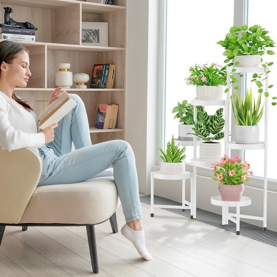 GIANTEX Plantenrek voor buiten, bloemenbank voor buiten, bloemenrek