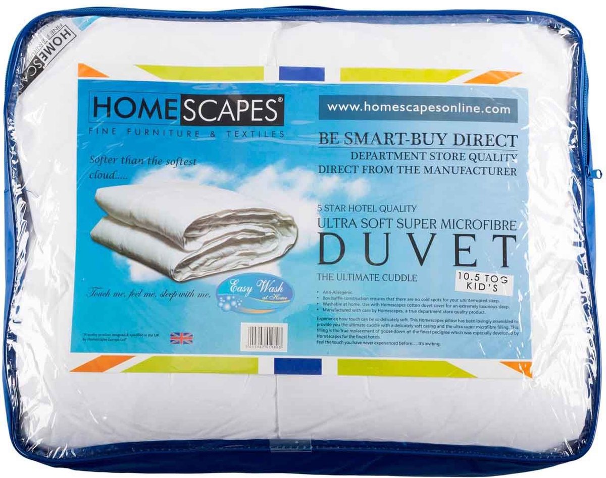 Homescapes Peuter- & Kinderdekbed 120x150 cm – Allround Dekbed – Warmteklasse 2 – Super Microvezel – OEKO-TEX®