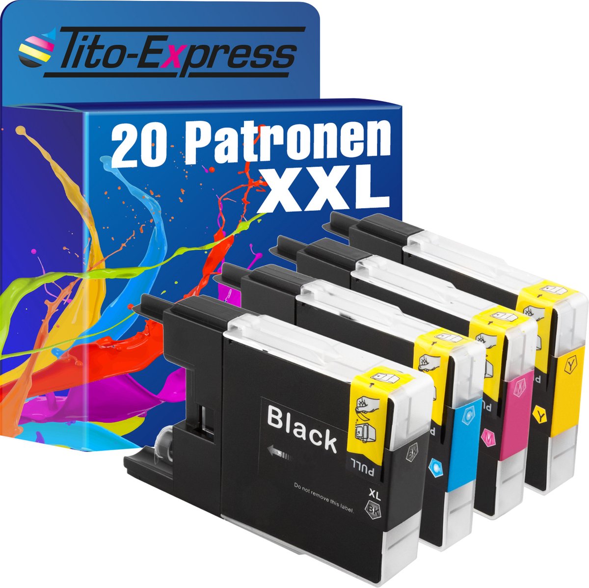 PlatinumSerie 20x inkt cartridge alternatief voor Brother LC-1240 XL