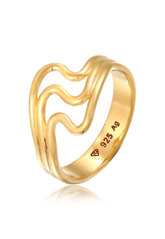 Elli Damesring 925 zilver, 58 EU, emaille, Zonder