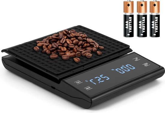 Digitale koffieweegschaal met timer, 0,1 g/3 kg, zeer nauwkeurige