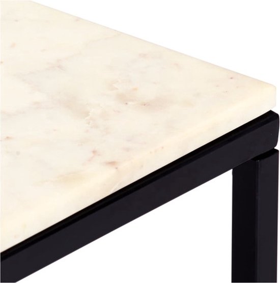 COSTWAY Salontafel met marmerlook, koffietafel met opbergruimte en metalen frame, woonkamertafel, bijzettafel, sofatafel voor de woonkamer, 100 x 50 x 45 cm (Zwart-wit COSTWAY Salontafel met marmerlook, koffietafel met opbergruimte en metalen frame, woonkamertafel, bijzettafel, sofatafel voor de woonkamer, 100 x 50 x 45 cm (Zwart-wit