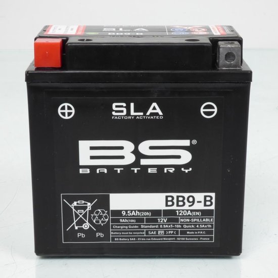 SLA BS-accu voor Aprilia 50 Sport City One 2T-scooter 2008-2015 YB9-B / 12 V 9,5 Ah nieuw