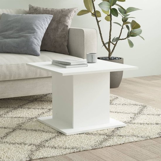 Salontafel 50x50x40 cm bewerkt hout hoogglans wit | -nl Salontafel 50x50x40 cm bewerkt hout hoogglans wit | -nl