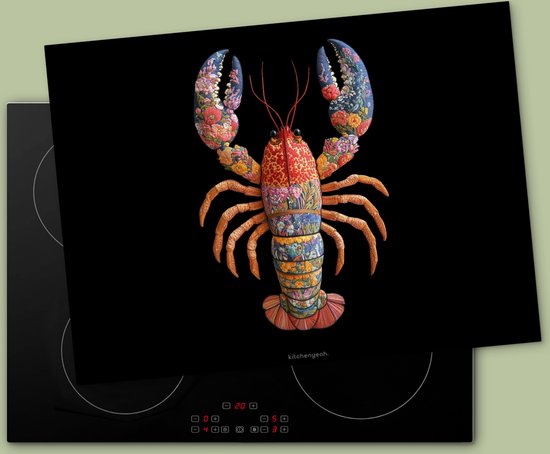 KitchenYeah® Protection plaque induction 71x52 cm - Cancer - coloré - abstrait - Protege plaque de cuisson - Couvre plaque induction - Protecteur d'induction - Cuisine