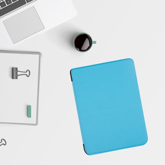 Lunso - sleepcover flip hoes - Geschikt voor Kobo Clara HD - lichtblauw van Lunso — afbeelding 2