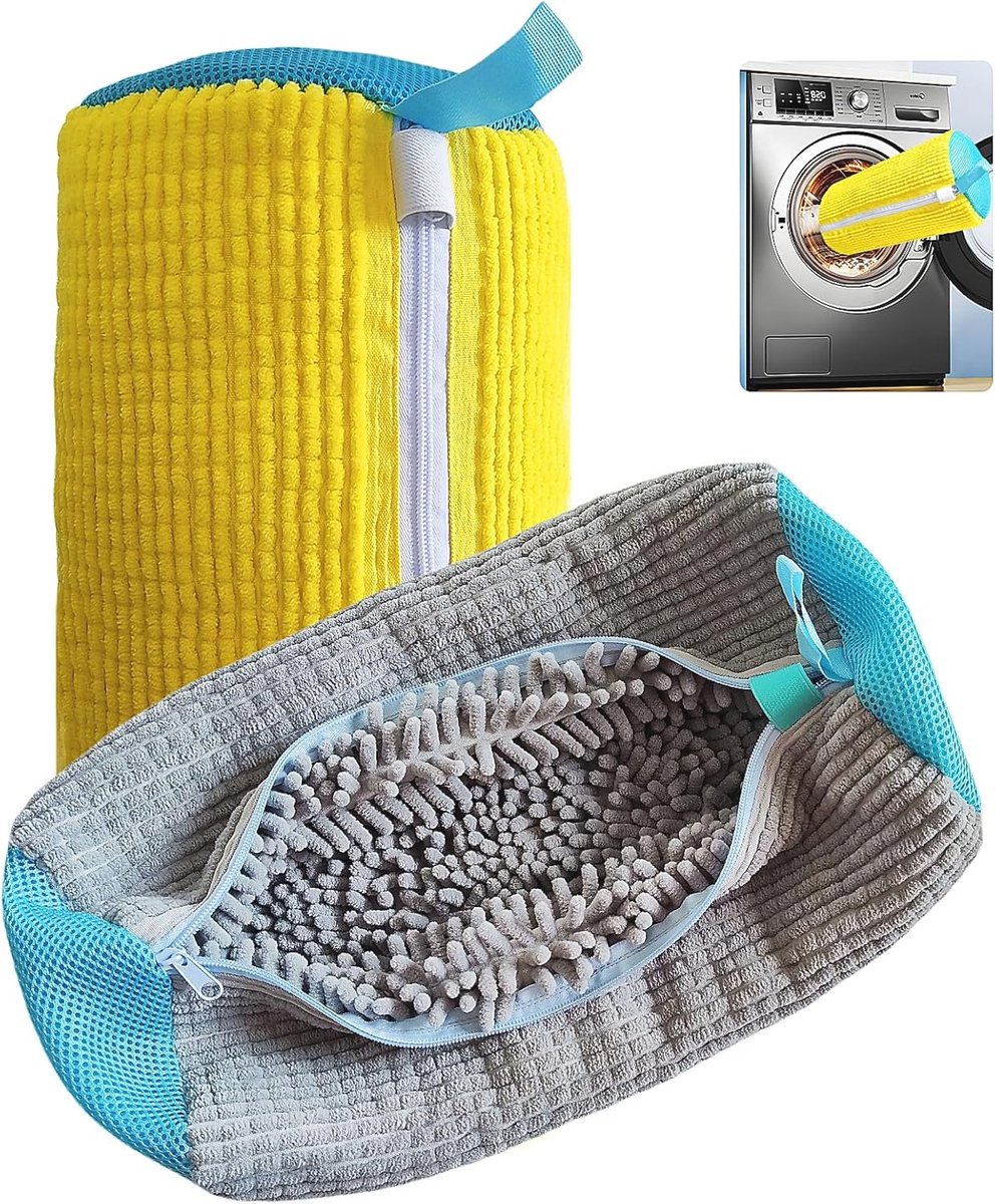 Goedkoopste Schoenenwaszakken voor Wasmachine - Set van 2 Ruimtebesparende Schoenennetten met Ritssluiting