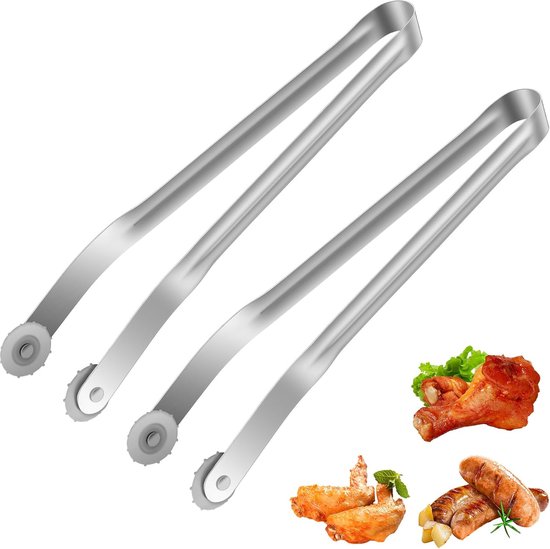 7 stuks barbecuetangen van roestvrij staal en siliconen, kleine tang, keukenserveertang, grilltang, lange roestvrijstalen grilltang, keukentang voor salade, grillen, koken