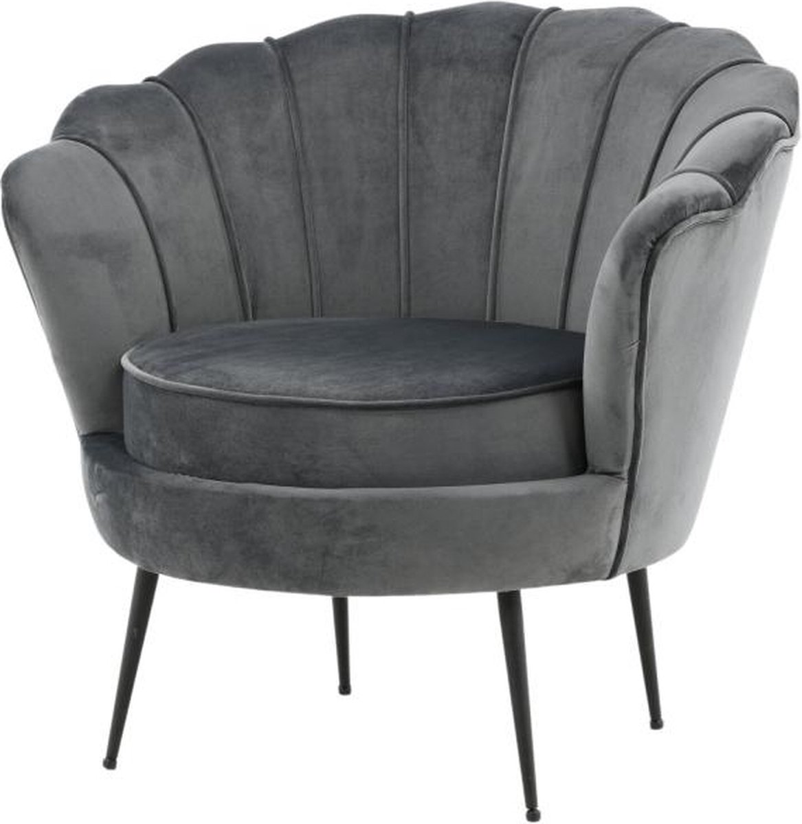 Svea - Rano fauteuil - velvet - donkergrijs