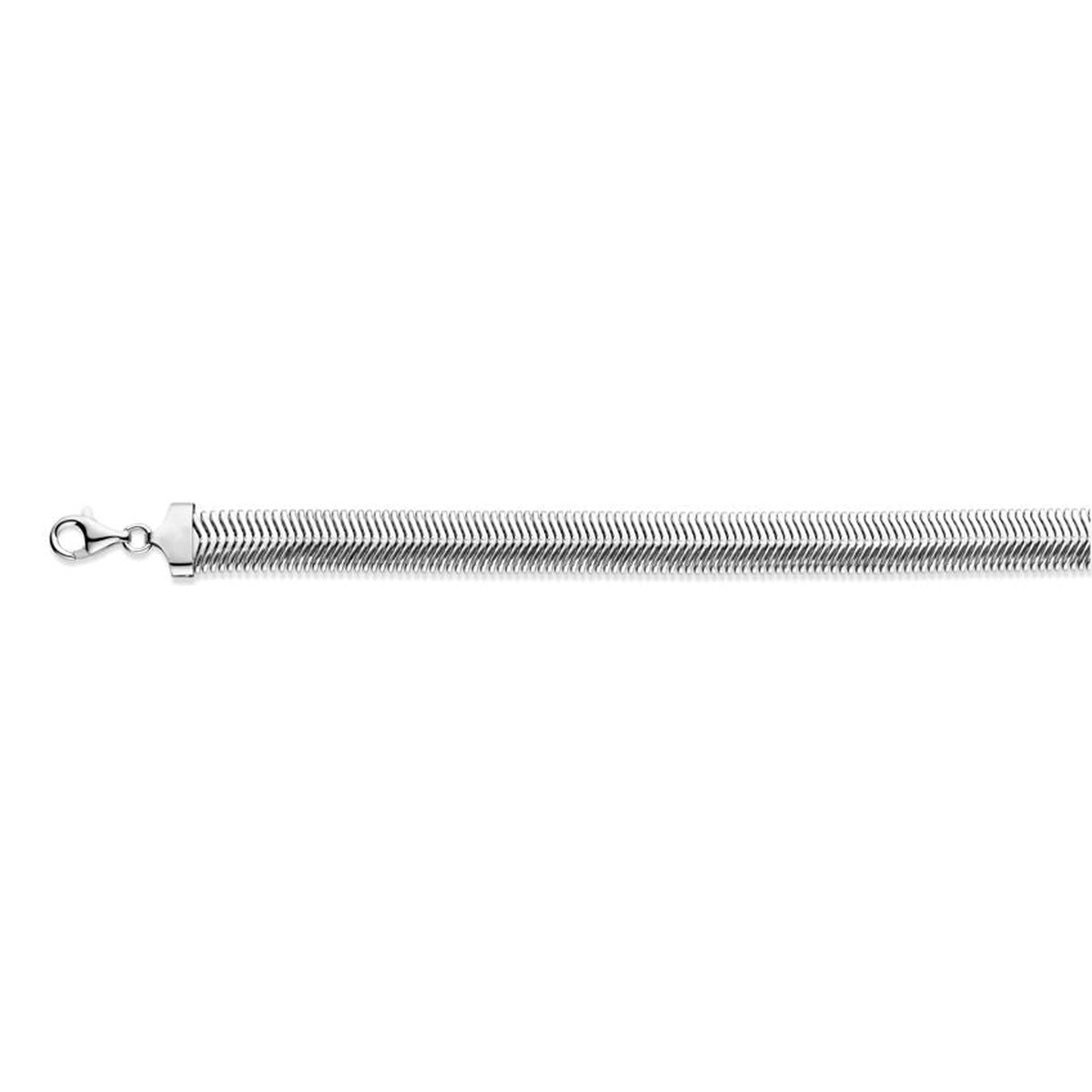 Zilver gerhodineerd slang armband bol 10 mm - 1340552