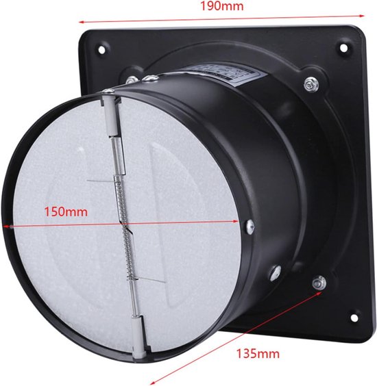 Badkamerventilator 150 Mm - Roestvrij Staal - Timer En Vochtigheidssensor Eet150hti