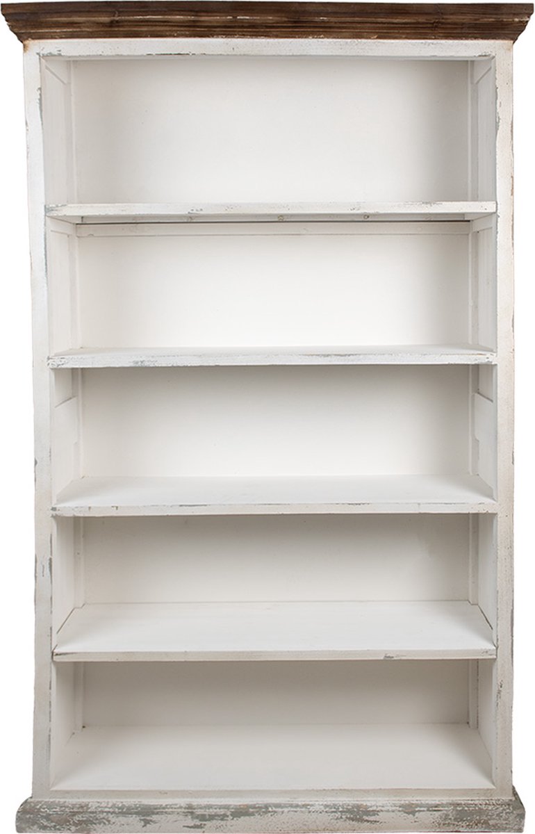 Clayre & Eef Boekenkast 120x36x195 cm Wit Hout