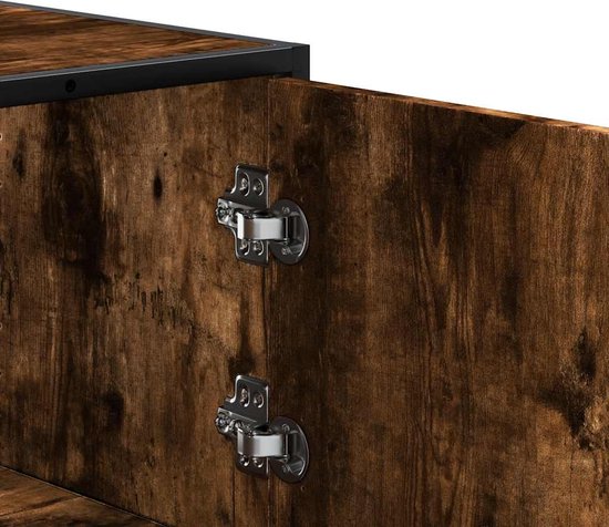 vidaXL - Armoire haute - 68x35x139cm - décorée - bois - et - métal - fumé - couleur chêne