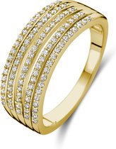 New Bling - 9NB-1431-60 - zilveren ring met zirkonia steentjes - 925 sterling silver - Gold plated