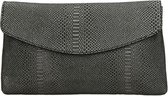 Charm London Leather Anaconda clutch grigio