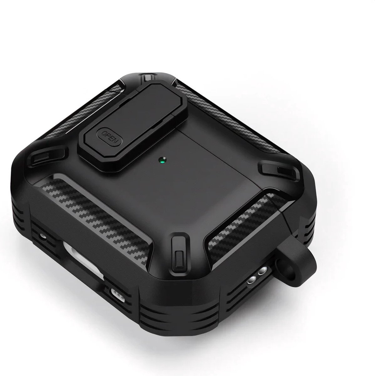 ShieldCase Rugged TPU Hoesje Geschikt voor Airpods 4 - Siliconen Rugged TPU Case voor Apple Airpods 4 Case Hoesje - Zwart