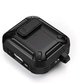 ShieldCase Rugged TPU Hoesje Geschikt voor Airpods 4 - Siliconen Rugged TPU Case voor Apple Airpods 4 Case Hoesje - Zwart