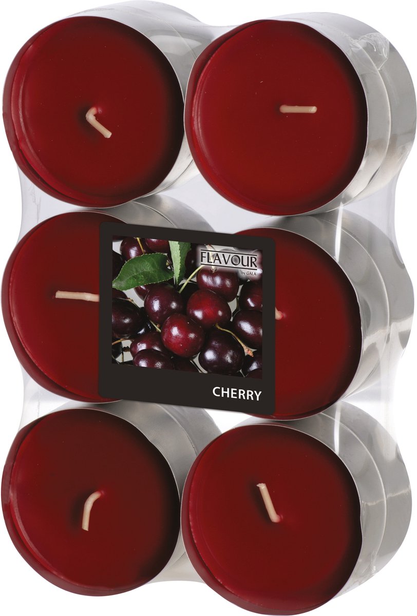 Conpax Candles Geur Waxinelichtjes - Maxi - 12x - Cherry aroma - 8 branduren - theelichtjes