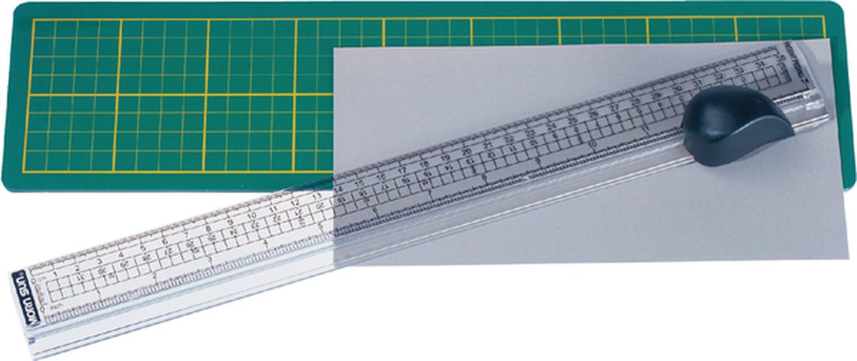 Snijliniaal alco met mat 38x10cm