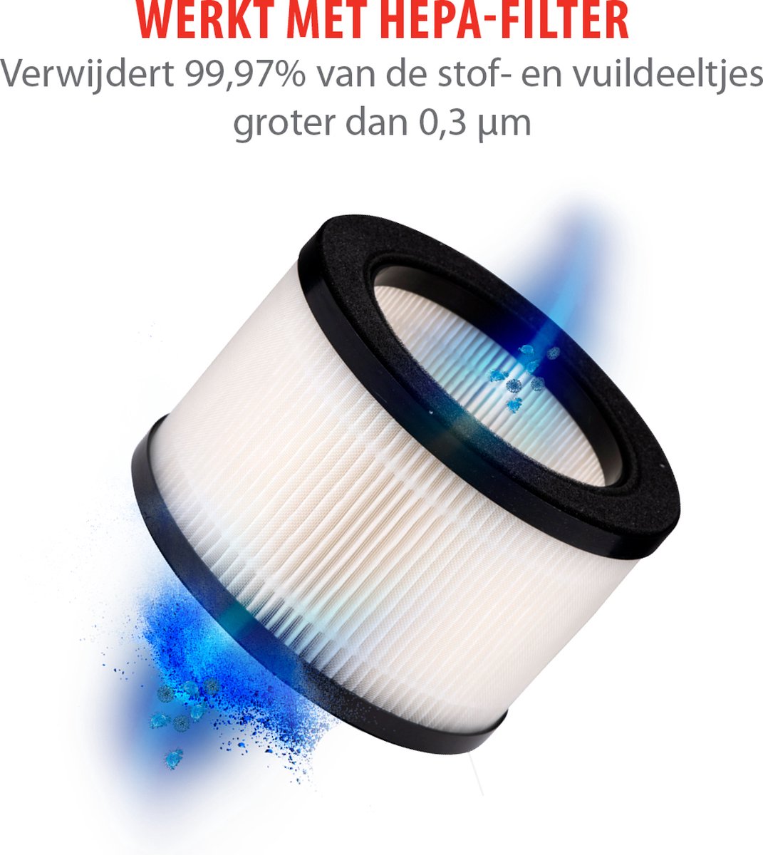 alpina Luchtreiniger met HEPA Filter H13 - Air Purifier met Ionisator voor Ruimtes 5-10 m2 - Lucht Reiniger 60 m³/h - Air Cleaner met 3 Snelheden - 230V/12W - Wit — afbeelding 4