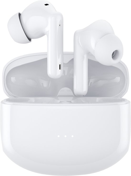 Cazy bluetooth oordopjes - Sport oordopjes - Oortjes draadloos - Met active noise cancelling - Met oplaadcase - Wit