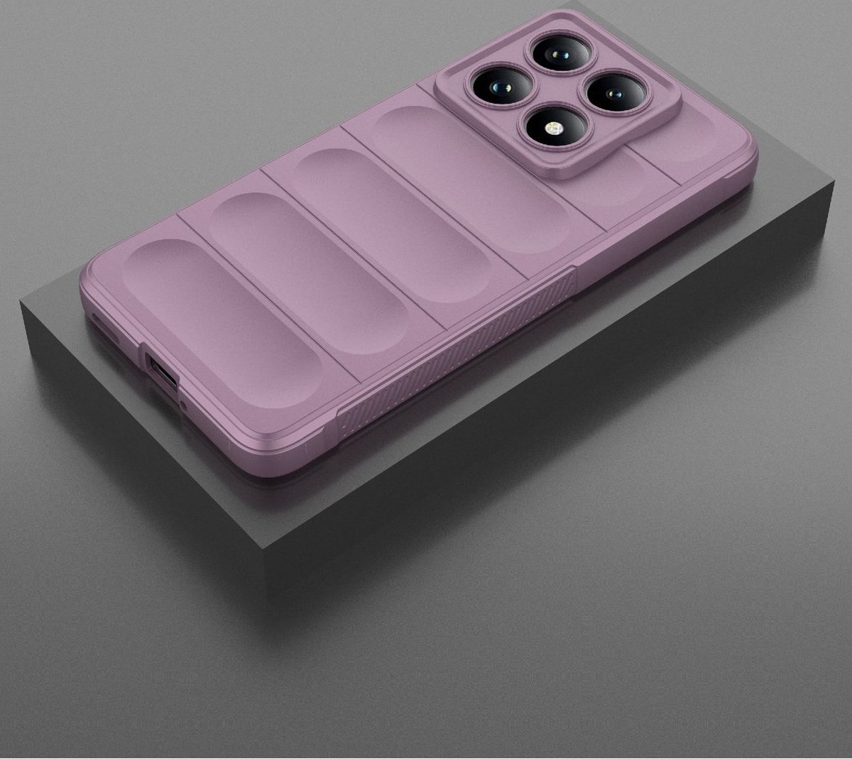 Mobigear Hoesje geschikt voor Xiaomi 14T Pro Telefoonhoesje Flexibel TPU | Mobigear Bumpy Backcover | 14T Pro Case | Back Cover - Paars