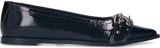 Sacha Dames Zwarte leren buckle ballerina's Maat 36 bol