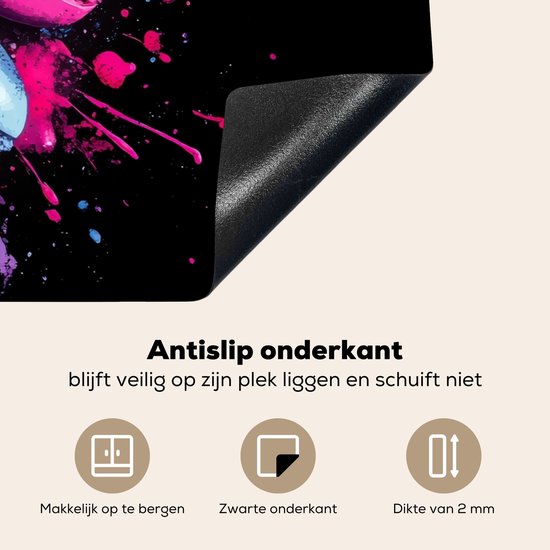 KitchenYeah® Inductie beschermer 83x51.5 cm - Macarons - Roze - Verf - Keurrijk - Kookplaataccessoires - Afdekplaat voor kookplaat - Inductiebeschermer - Inductiemat - Inductieplaat mat - Keuken decoratie