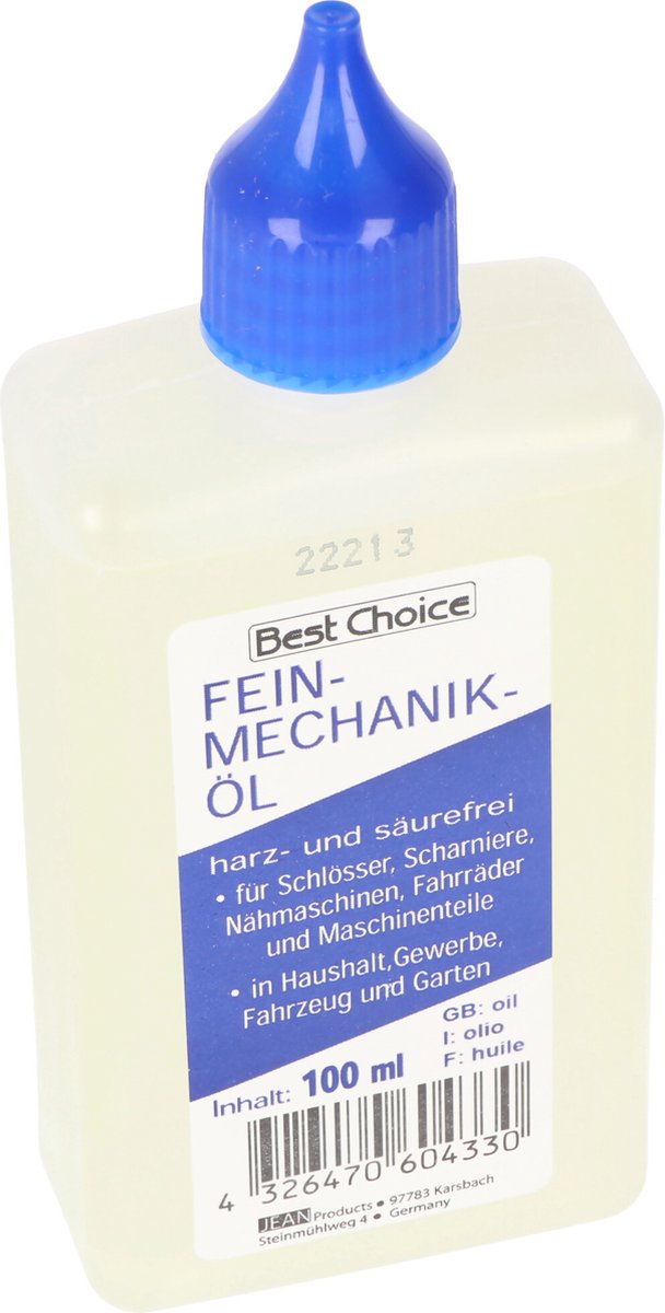 Goedkoopste Fijnmechanische olie 100ml, universele olie voor werkplaats, huishouden, sloten, gereedschap, fietsen etc., zorgt voor soepele werking, hars- en zuurvrij