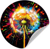 WallCircle® - Papier peint cercle 50x50 cm - Stickers muraux Pissenlit - Graffiti - Coloré - Fleurs - Nature - Cercle mural cuisine - Accessoires de Décoration murale - Peinture autocollante - Décoration cercle mural