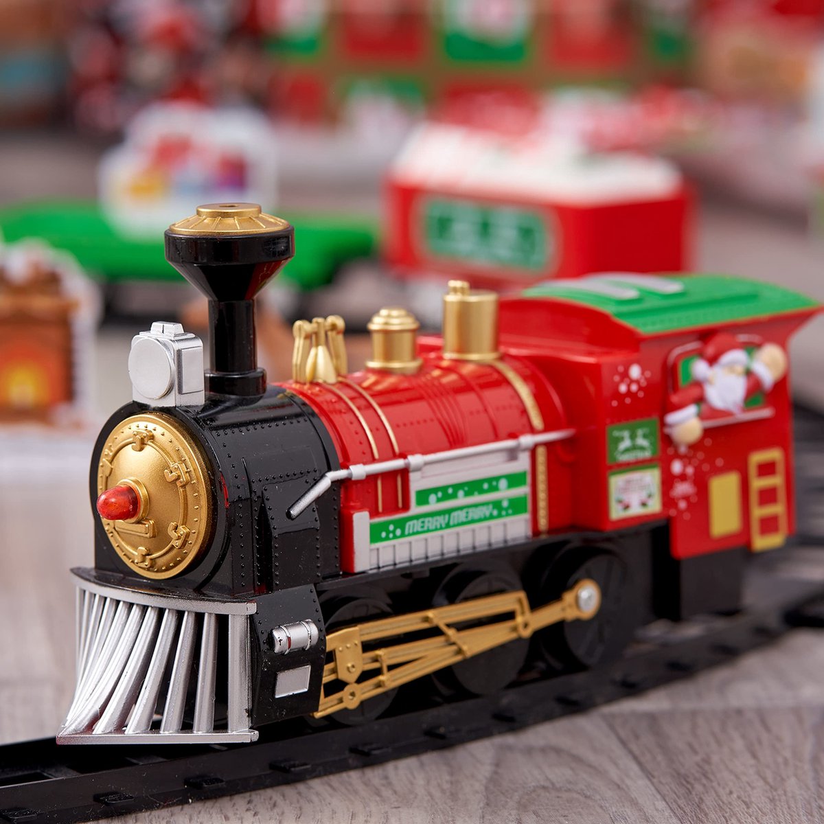 Speelgoed Trein Elektrische Kersttrein | Met Licht, Geluid & Rails | Decoratie Onder De Kerstboom | Cadeau Voor Kids Kersttrein Met Rails En Accessoires