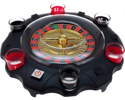 Kruger Roulette drankspel - kunststof - elektrisch wiel - shots - casino spel
