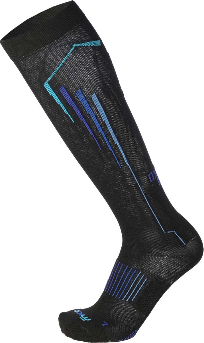 Mico OXI-JET compression long socks zwart/blauw L