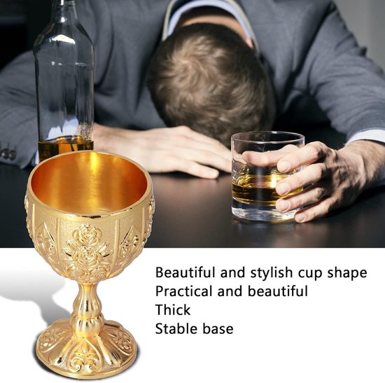 Vintage Kelk Middeleeuwse Beker Renaissance Geschenken Graveren Handwerk Ceremoniële Drinkwaren Bloempatroon Shot Glas 30Ml  15