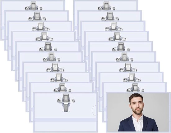 Plaques signalétiques pour Vêtements - Protège-cartes d'identité - 20 pièces - Transparent - 90 x 56 mm