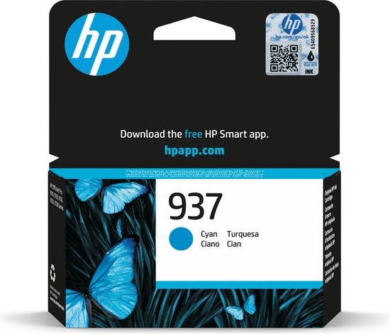 HP 937 - Inktcartridge - Origineel - Standaard capaciteit - Cyaan