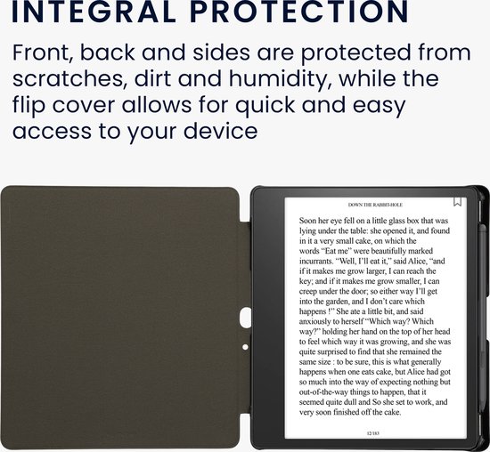 kwmobile e-reader hoesje geschikt voor Amazon Kindle Scribe (2022/2024) hoes - Ereader flip case met standaard - Kunstleren e reader cover - Wereldkaart design in grijs — afbeelding 4