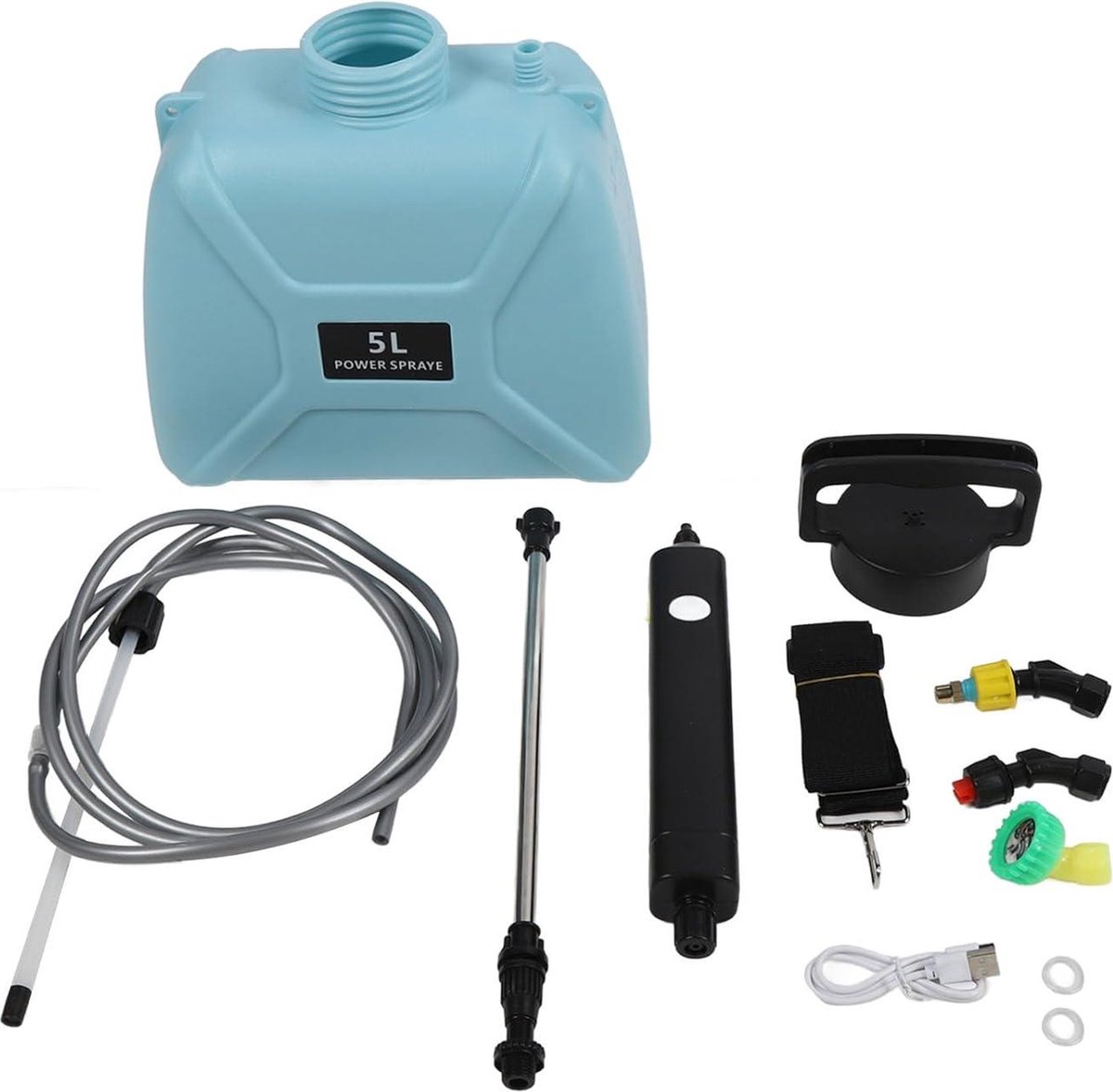 135 Gallon Verbeterde Elektrische Tuinsproeier met 3 Nevelsproeiers - Batterijaangedreven Onkruidsproeier - Batterij-indicator - 236 telescopische Wand - Schoudertype .