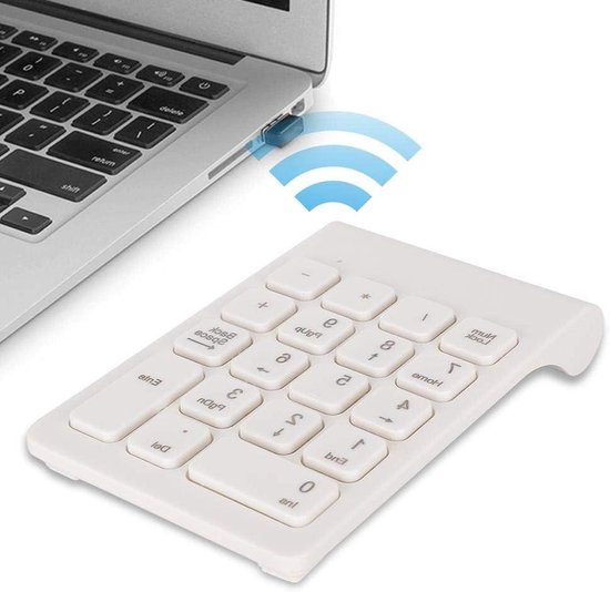 2.4GHz Draadloos USB Numeriek Toetsenbord Numpad Nummer 18 Toetsen Laptop Pc Nieuw Wit
