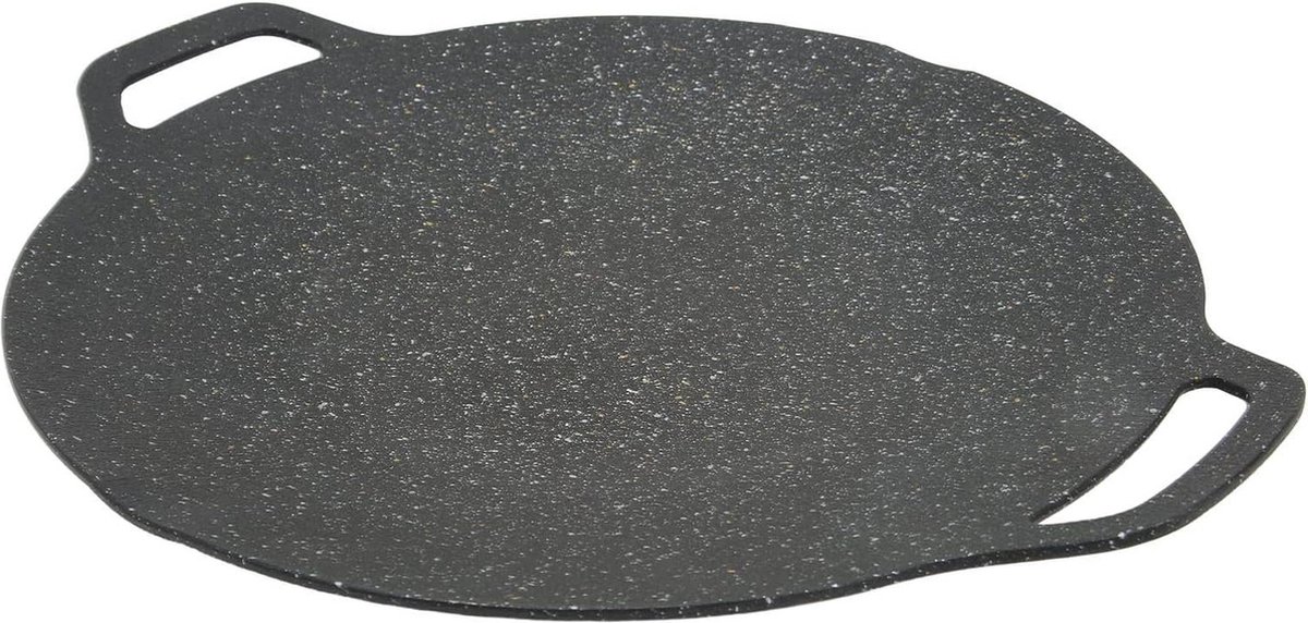 Koreaanse BBQ-grillpan met 6-laags Anti-aanbaklaag - Ronde BBQ-bakplaat voor Inductie Gasfornuis - Elektrische Kookplaat - Grillen Binnen of Buiten - 34cm .