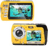 Waterdichte Onderwatercamera's Full HD 4K 56MP Videorecorder - Selfie Dubbele Schermen - 18x Digitale Zoom - Zaklamp voor Snorkelen Surfen Zwemmen .